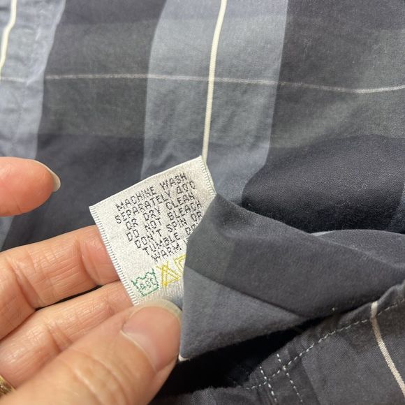 Bugatchi M Men’s Plaid Button Up Blue *button Flaw Business Office Work Preppy - Picture 5 of 11